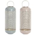 Pikkukuva 1 / 2: Kynttilänjalka DKD Home Decor Sininen Pinkki Alumiini 24 x 24 x 60 cm 24 x 24 x 71 cm (2 osaa) (2 Kappaletta)