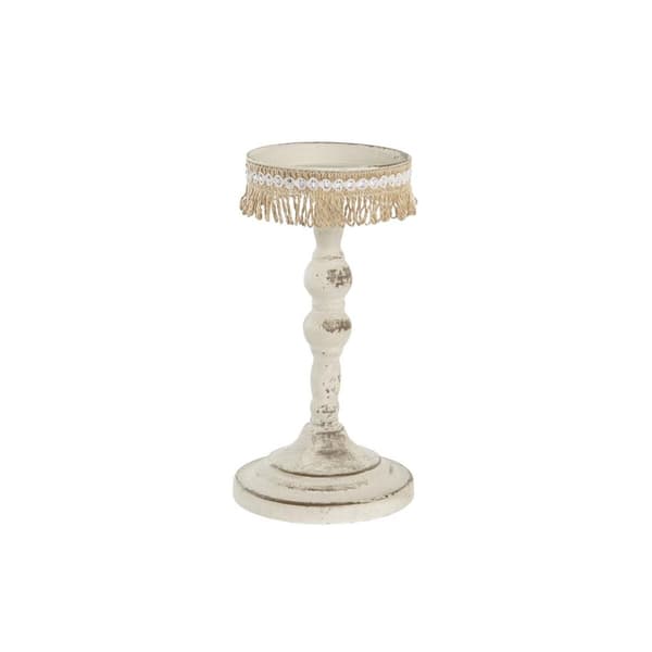 Kynttilänjalka DKD Home Decor Metalli Valkoinen 13 x 13 x 25 cm