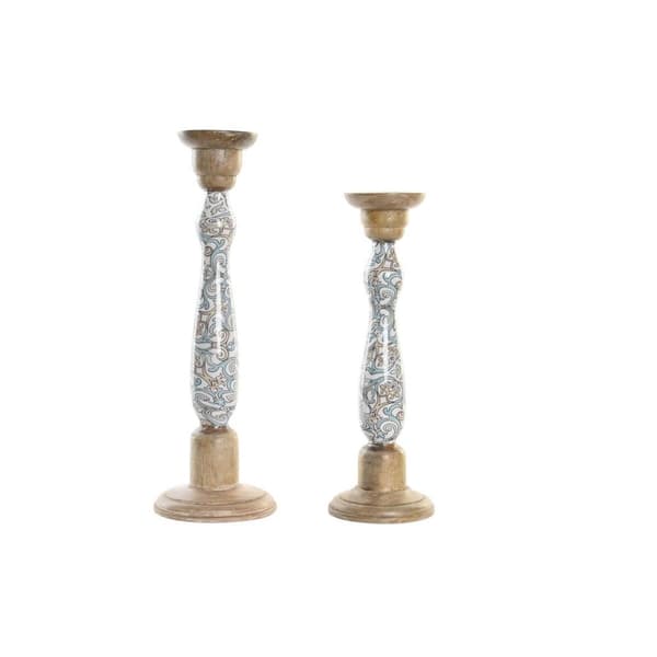 Lyseholder DKD Home Decor Metal Mangotræ (17 x 17 x 52,5 cm) (2 Dele)