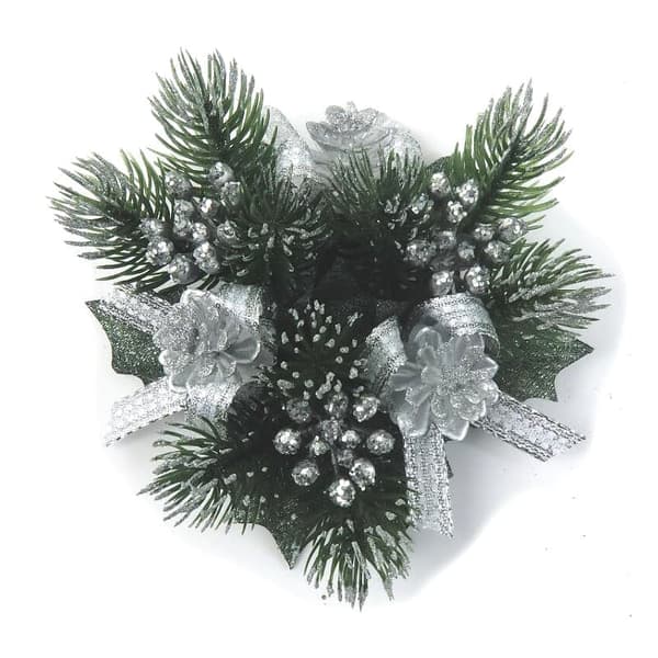 Ljusmanschett jul med tallris och kottar för kronljus från Swerox
