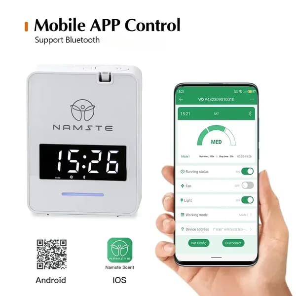 Elektrisk aromatisk luftrenare, Bluetooth-kontroll, 300 ml kapacitet,EU, Vit WIFI Bluetooth