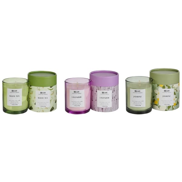 Sæt med 3 duftlys COLORFUL BARREL Sojavoks Friske noter Blomsternoter Lumarko!