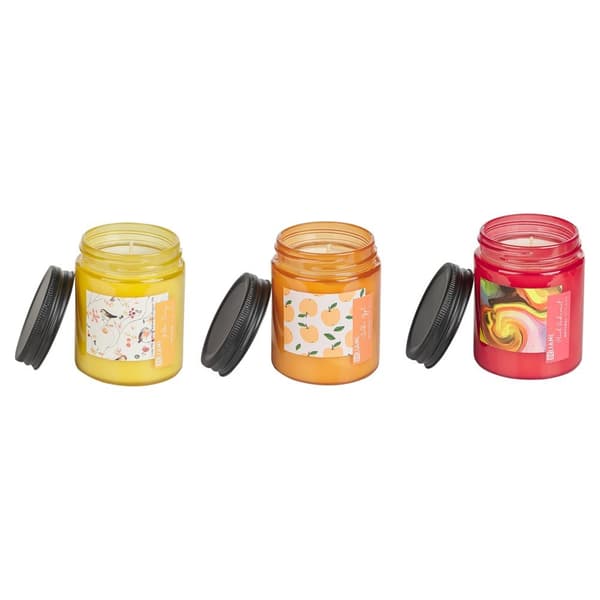 3 doftljus med soja röda vinbär/goscaping/äpple FRUITY BLOOM Lumarko!