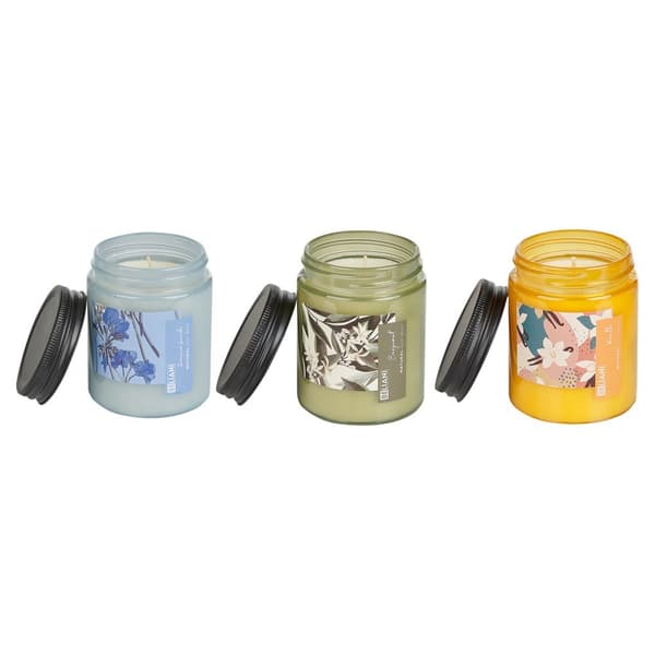 3 duftlys med sojasmag, bergamot/vanilje/lavendel, FRUITY BLOOM Lumarko!