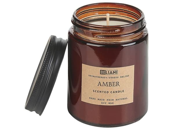 Duftsæt sojalys og diffuser med pinde gylden rav MØRK ELEGANCE Lumarko!
