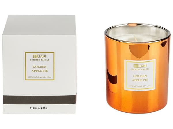 3 doftljus med soja i äppelpaj/jasmin/vintersol METALLISK GLAMOUR Lumarko!