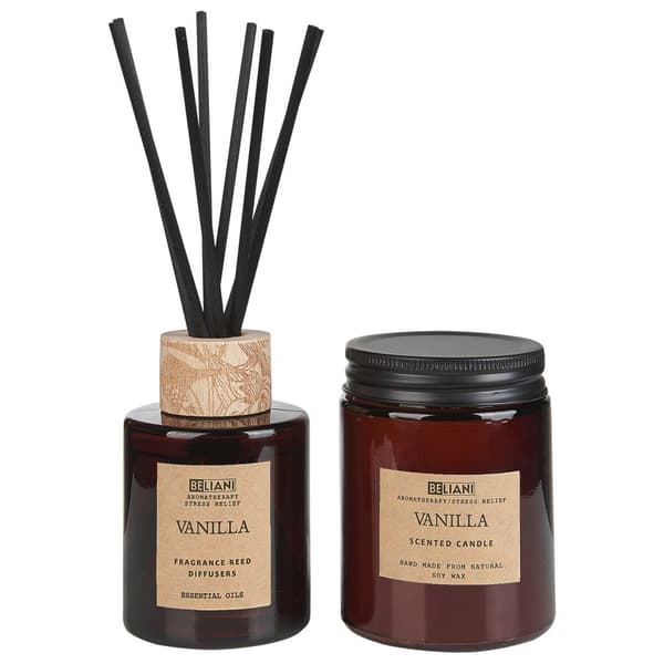 Doftljus med doftpinnar MÖRK ELEGANCE Sojavax Blommiga noter Lumarko!