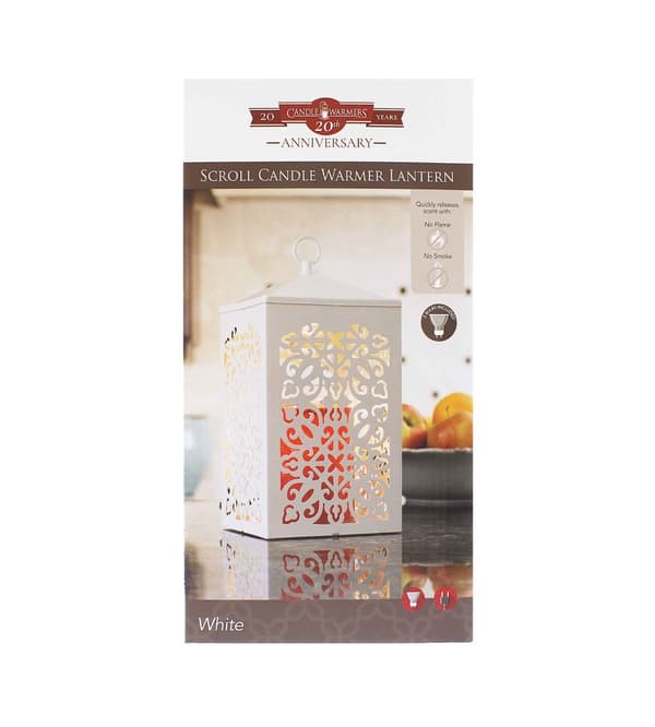 Candle Warmers Scroll warming lantern for candles white