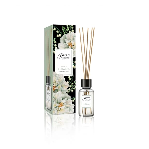 Pure Essence -tuoksuhajotin, jossa ruoko - valkoisia kukkia