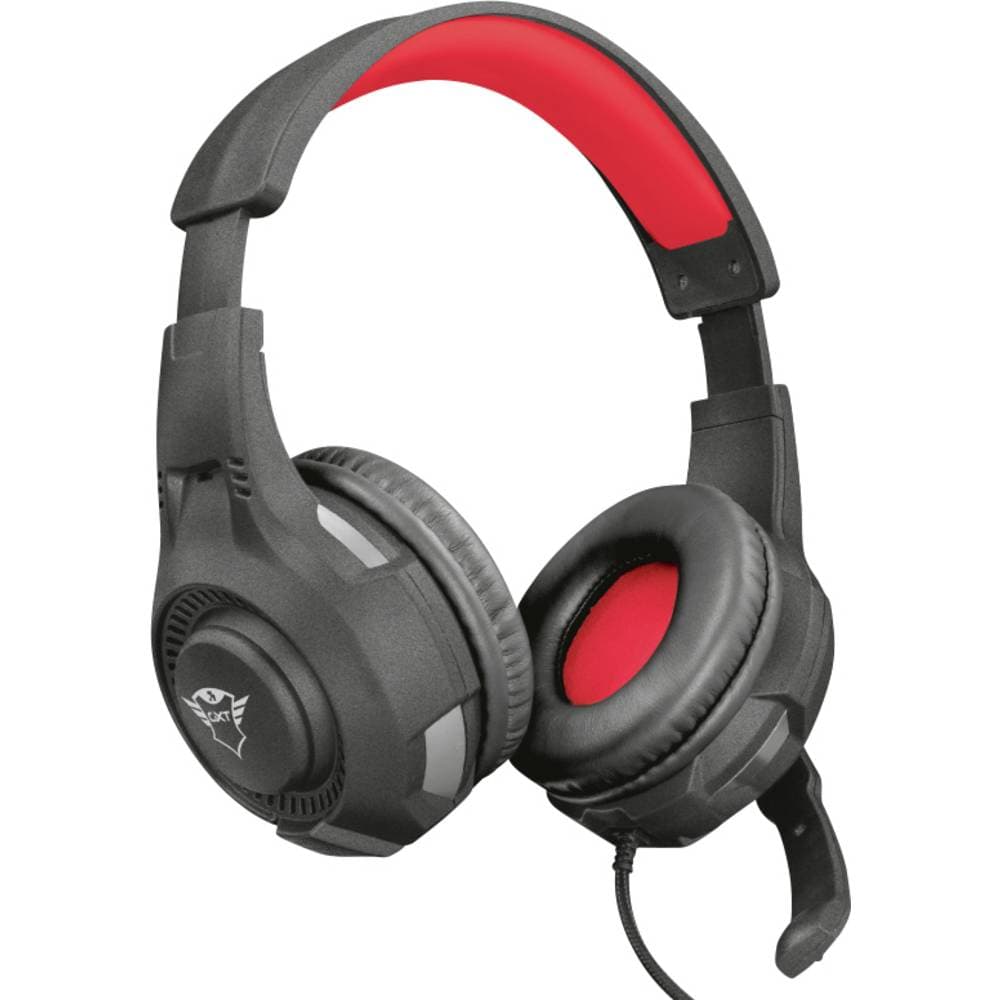 Trust GXT307 Ravu Spel Over Ear-hörlurar Over Ear Volymkontroll, Mikrofonljudavstängning, Hopfällbara Röd/Svart