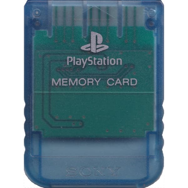 Memorykort 1MB Original Blue Transparent Playstation 1 (Brugt)