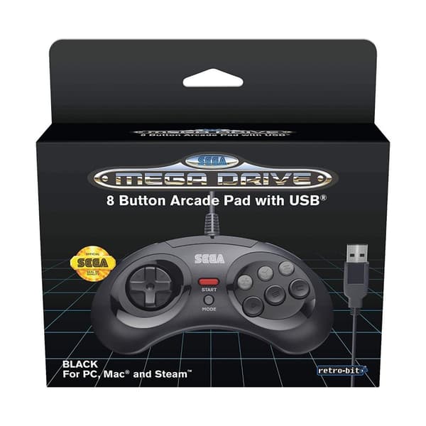 Retro-Bit SEGA Mega Drive 8-Button USB Black