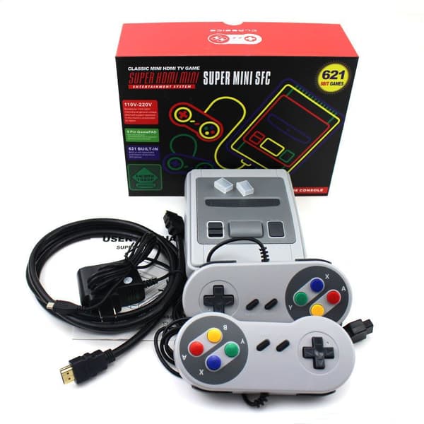 Super Mini NES , Nintendo med Två Handkontroller, 600 NES Spel, HDMI