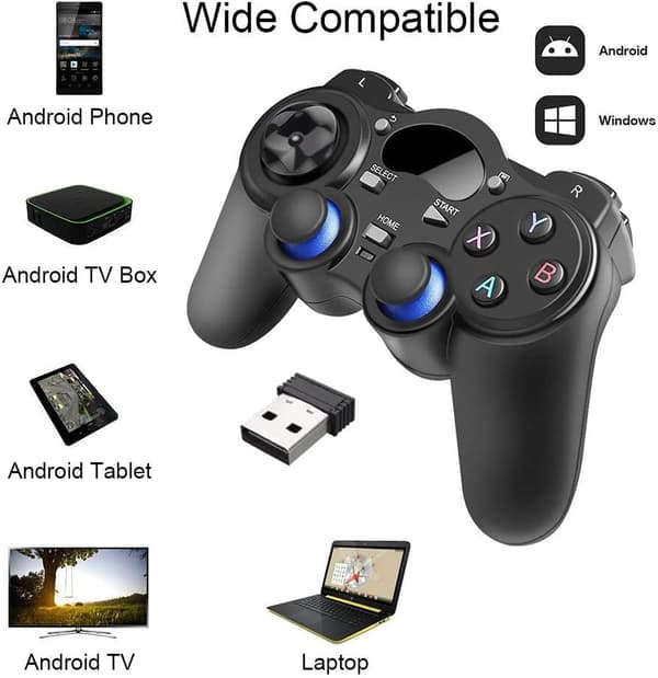 Trådlös GamePad 2.4 GHz, Handkontroll till Android SmartPhone, Tablet, TV, PS3, PC