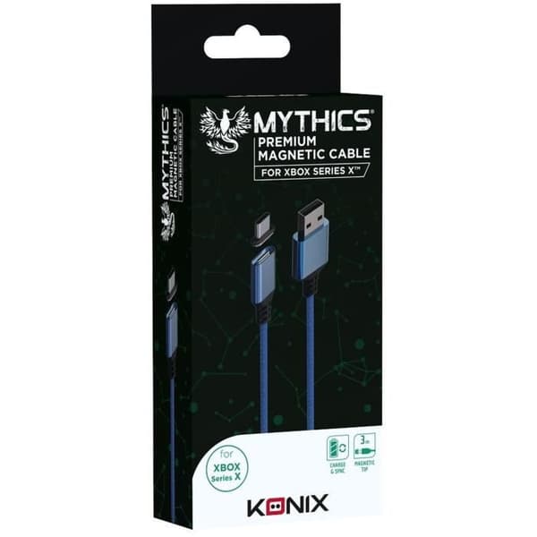 Magnetisk kabel - 3m - KONIX - Xbox Series X - Svart