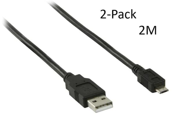 2-Pack PS4 2m Laddkabel Playstation 4 Laddarkabel