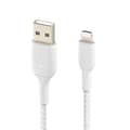 Miniatyrbild 1 av 4: USB till Lightning-kabel MFi 18W Flätad Nylon 15cm Belkin Synchro Charge vit