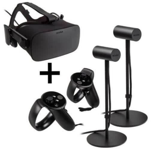 Oculus Rift gaming VR virtual reality headset med 2 sensorer 2 kontroller med box- REFURBISHED