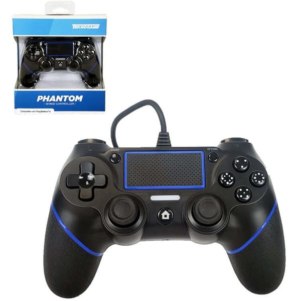 Teknogame Phantom Wired Controller Black Playstation 4 PS4