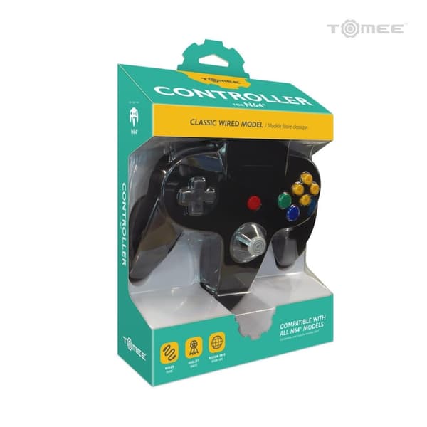 Trådad Handkontroll Kompatibel med Nintendo 64 Svart