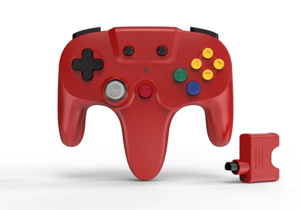 Trådlös Handkontroll Kompatibel med Nintendo 64 Röd