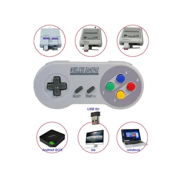 Trådlös Handkontroll Kompatibel med Nintendo Classic Mini: Super Nintendo