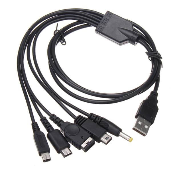 5in1 USB-kaapeli yhteensopiva Nintendo Wii U / 3DSXL / 3DS kanssa