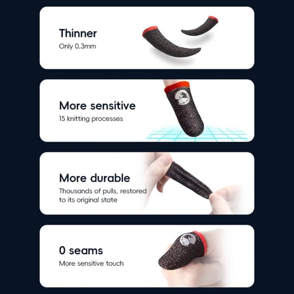 Finger sleeves för mobilgaming med hög känslighet
