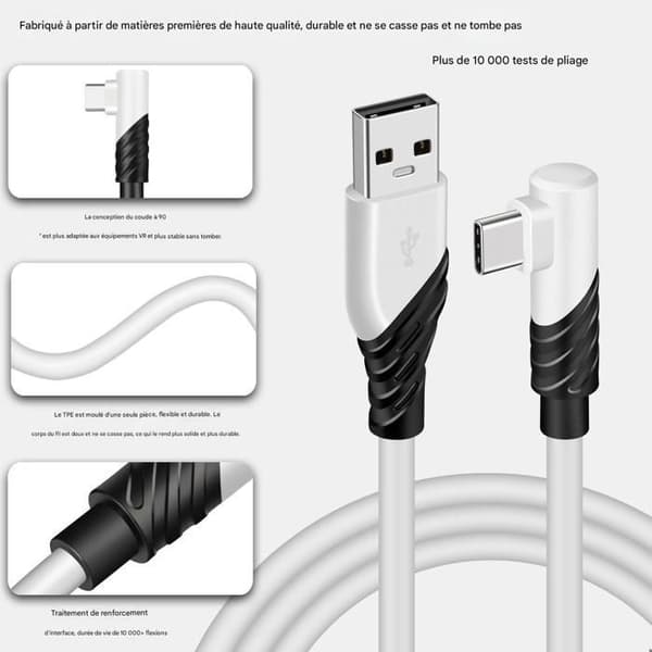 USB 3.0 Link-kabel, 5 meter Kompatibel med Link Oculus quest2, för PC-spelheadset