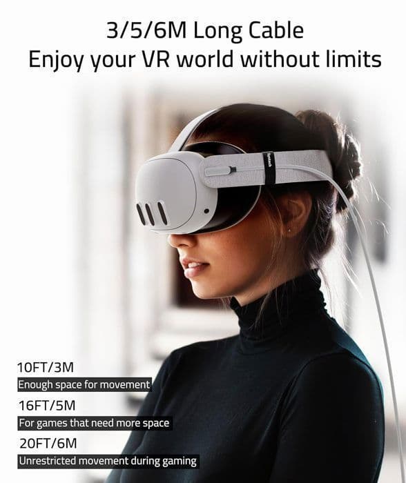 USB 3.0 Link-kabel, 5 meter Kompatibel med Link Oculus quest2, för PC-spelheadset