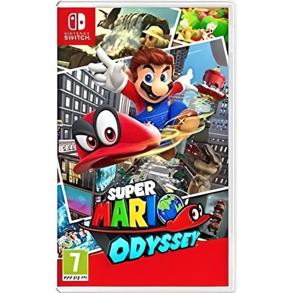 Super Mario Odyssey Switch Game + 1 gratis nyckelring- REFURBISHED