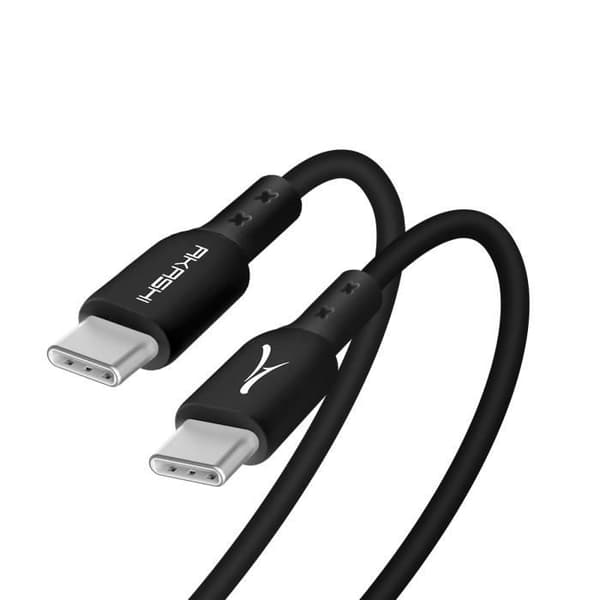 USB-C till USB-C Power Delivery 3A Laddningssynkroniseringskabel Akashi Black