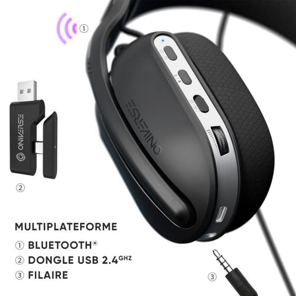 Trådlöst headset - Oniverse - Polaris - Eclipse Black-Tillbehör-PS5