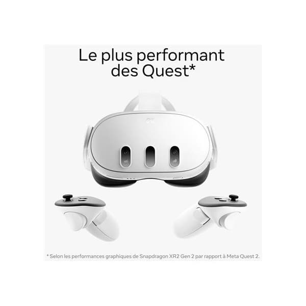 META QUEST Quest 3 512 GB Virtual Reality Headset - Vit - Trådlöst - CLPL - 6 timmar