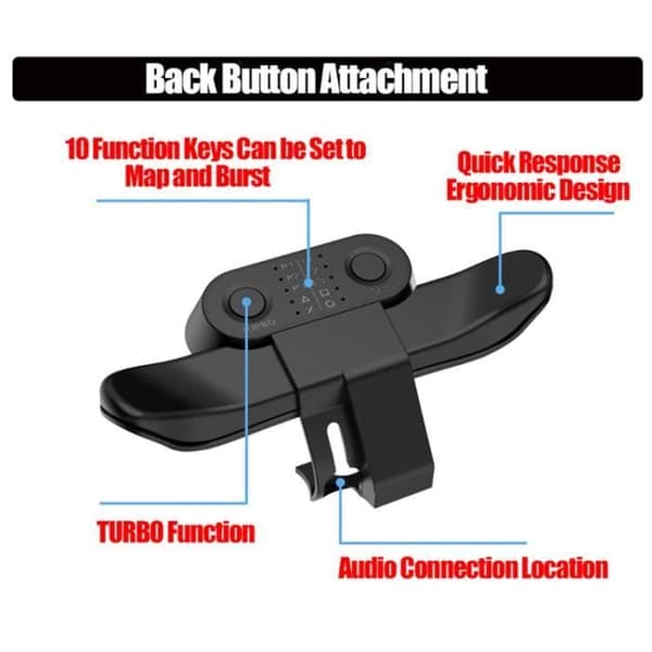 Utökningar för fäste av bakknappen på Dualshock4-kontrollen för bakre paddlar på PS4-kontrollen.