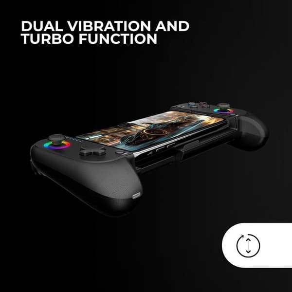 MARSGAMING MGPX, Bluetooth 5.0 2in1 Controller, RGB Neon, Double Vibration and Turbo Function, Smartphone Support upp till 6,8" Controller