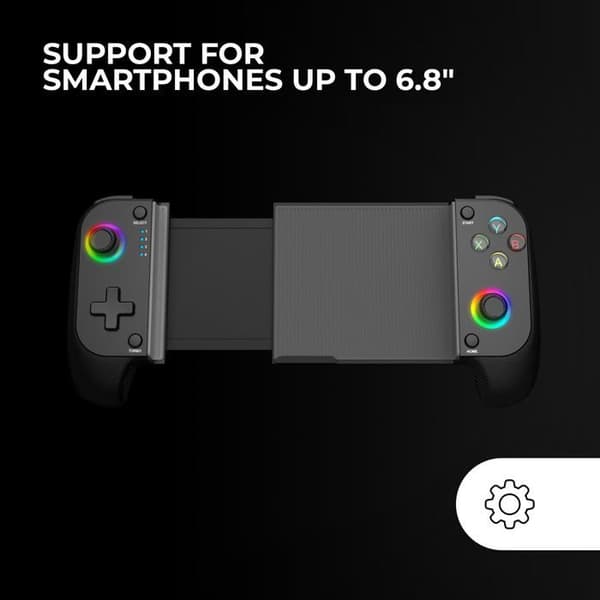 MARSGAMING MGPX, Bluetooth 5.0 2in1 Controller, RGB Neon, Double Vibration and Turbo Function, Smartphone Support upp till 6,8" Controller