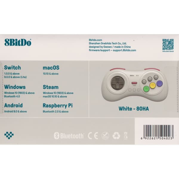 8BitDo M30 Bluetooth Gamepad White