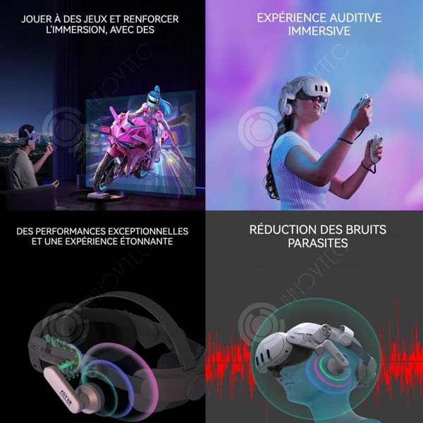 INN VR 220x192x80 mm headsethuvud för virtuell verklighet VR-tillbehör bekväma headset med separata hörlurar och hel huva