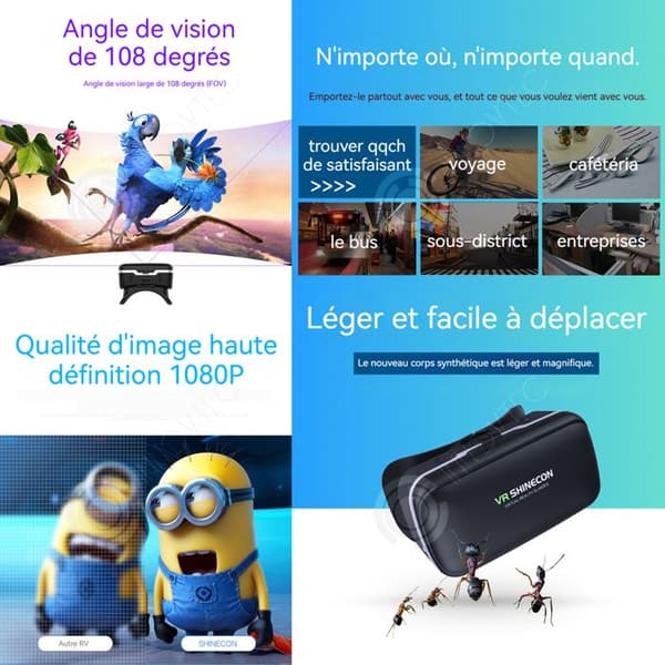 INN VR Headset G04 Virtual Reality Headset 1080P High-definition panoramavisuella effekter 360 graders 3D Virtual Reality