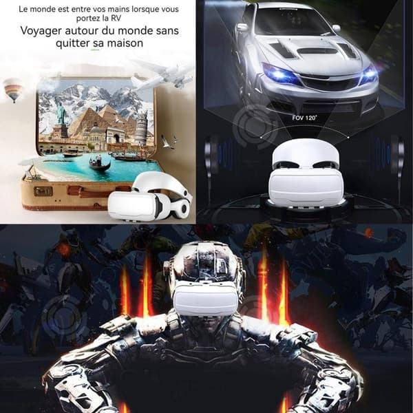 INN VR headset 1080p dubbeljusteringssystem 3D 360 graders virtuell verklighetstur med huvudkontroll och fjärrkontroll