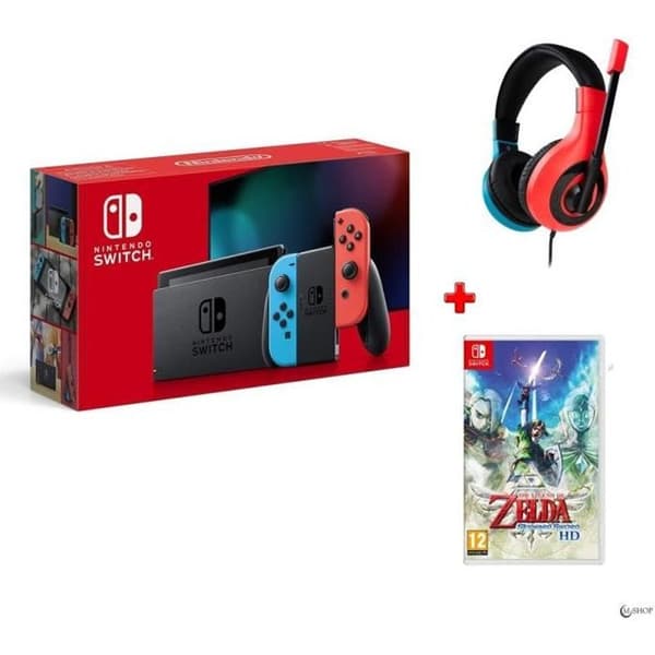 Paket Nintendo Switch + Nintendo Headset + Zelda Skyward Sword HD