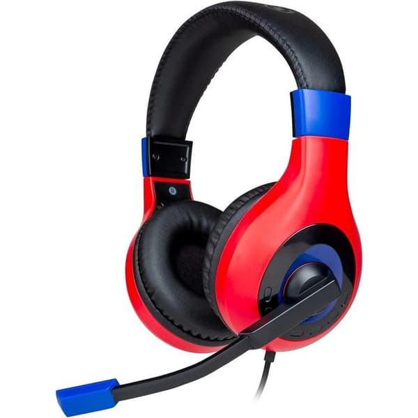 Röd och blå trådad stereoheadset Nintendo Switch, Nintendo Switch lite och Nintendo Switch OLED