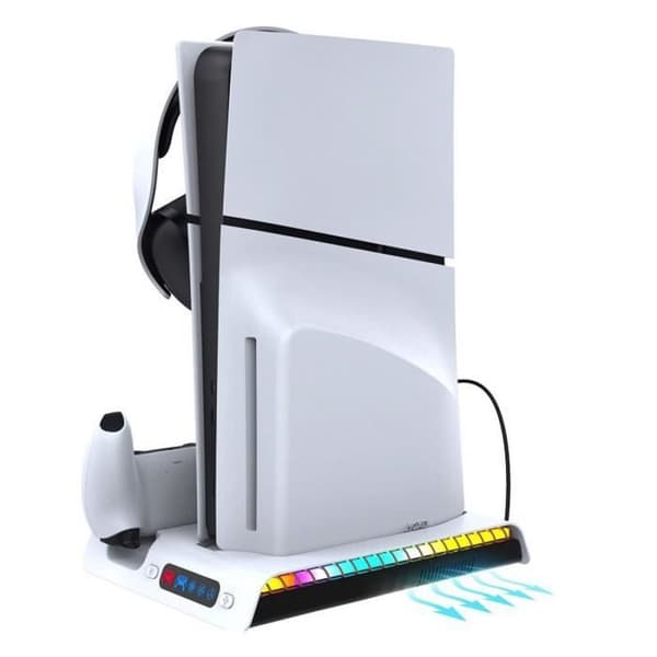 Multifunktionellt Stöd för PS5 Slim med RGB och Kylning Ipega Vit