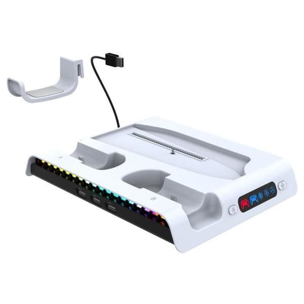 Multifunktionellt Stöd för PS5 Slim med RGB och Kylning Ipega Vit