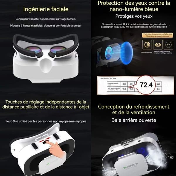 HTBE® 3D vr glasögon justerbar bärbar teater virtuell verklighet video magisk spegel allmänt kompatibel