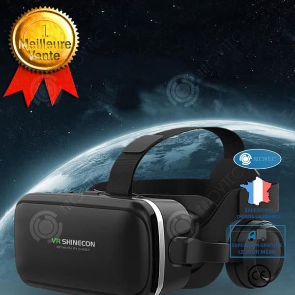 INN-version Mobiltelefonheadset Virtual Reality Headset 3D Panoramic Mirror VR Glasögon -Svarta