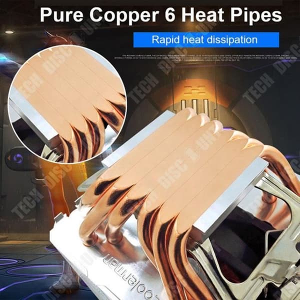 TD® Desktop CPU-kylare Sex kopparrör Dubbla temperaturkontrolltorn Fläkttryck 130w