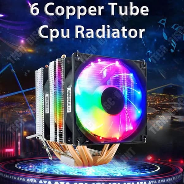 TD® Desktop CPU-kylare Sex kopparrör Dubbla temperaturkontrolltorn Fläkttryck 130w