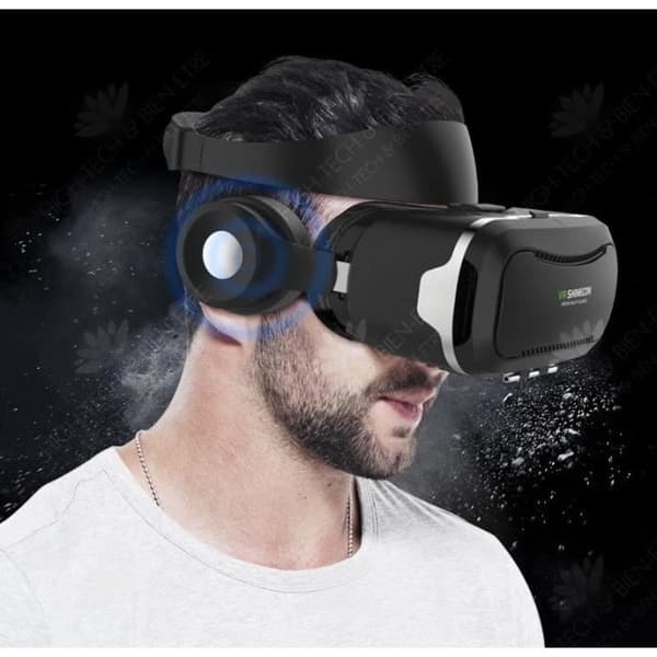 HTBE® V R glasögon huvudmonterat virtual reality-headset smart spel HD 3D stereo film surround mobiltelefon stor